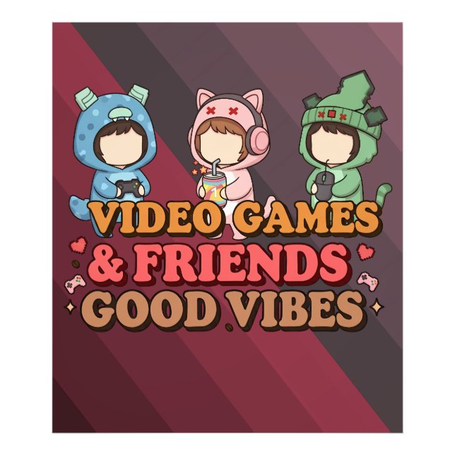Foto Cute Pixel Gamer Friends Art Piece (Frente)