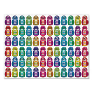 Foto Cute Rainbow Matryoshka Owl