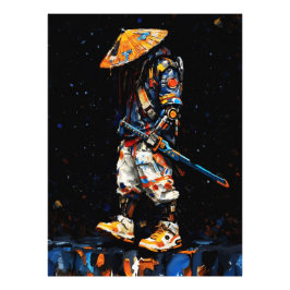 Foto Cyber Ninja Palette Knife Neon Orange Impasto