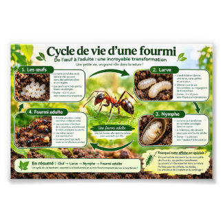 Foto cycle de vie d'une fourmi
