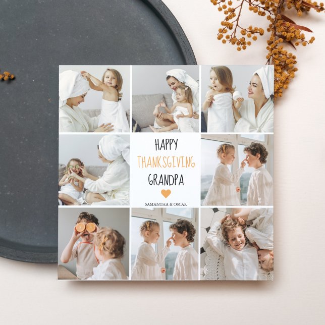 Foto da Colagem Moderna Feliz Ação de Graças Vovô (Criador carregado)