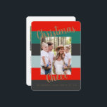 Foto da Collage Moderna do Cheer de Natal Arredond<br><div class="desc">Cartão de Natal Simples Colorido de 3 Fotos. Feliz Natal. Arredondado</div>