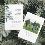Foto da Escritura de Natal - Floresta Cristã<br><div class="desc">Cartão de Saudação de Foto da Escritura de Natal. Para nós,  uma criança... . Foto no verso. Nomes individuais da família. Árvores de Madeira de Aquarela.</div>