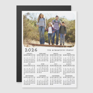 Foto da família de ímãs de calendário 2026 White B