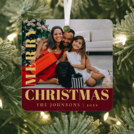 Foto da família de natal Red Na moda da Modern