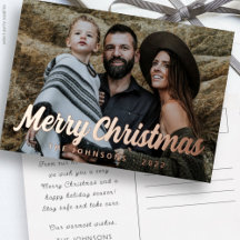 Foto da família de saudação de script cursivo mode