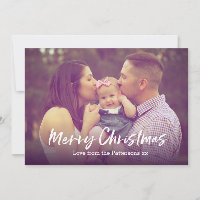 Foto da família do cartão Feliz de Natal (Frente)