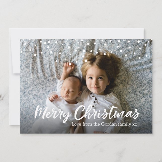 Foto da família do cartão Feliz de Natal (Frente)