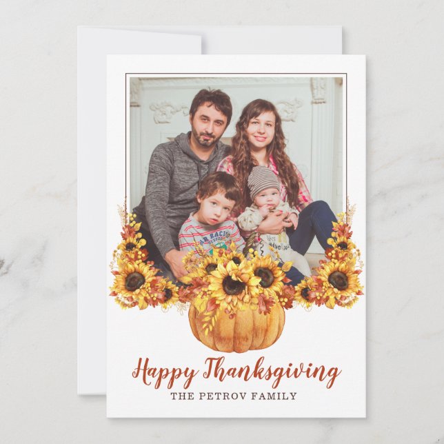 Foto da família rustic Happy Thankspuring (Frente)