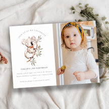 Foto da Folhagem de Koala Cute Qualquer Convite De