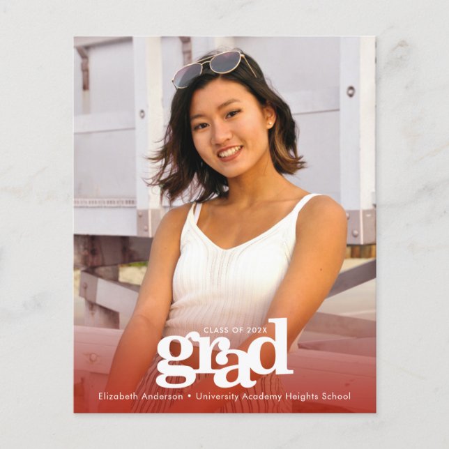 Foto da graduação do orçamento vermelho ousado con (Frente)