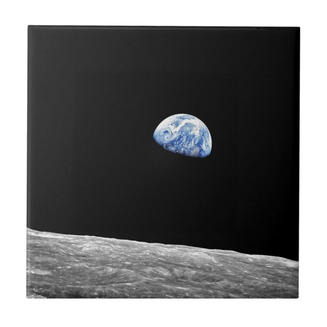Foto da NASA Apollo 8 Earthrise Lua em Órbita Luna (Frente)