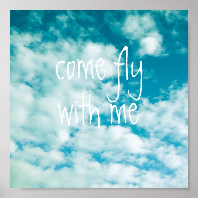 Foto da natureza do céu azul poster com texto (Frente)