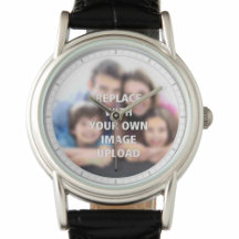 Foto da sua família impressa em um relógio