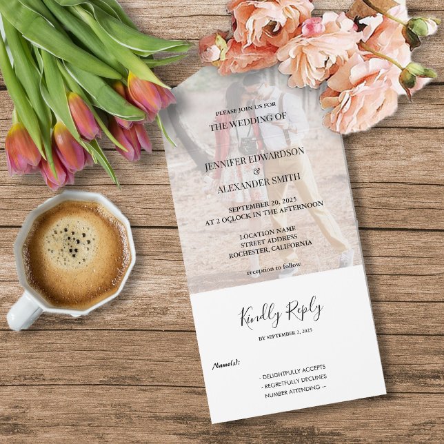 Foto da tipografia moderna elegante (Modern elegant typography photo all in one invitation.)