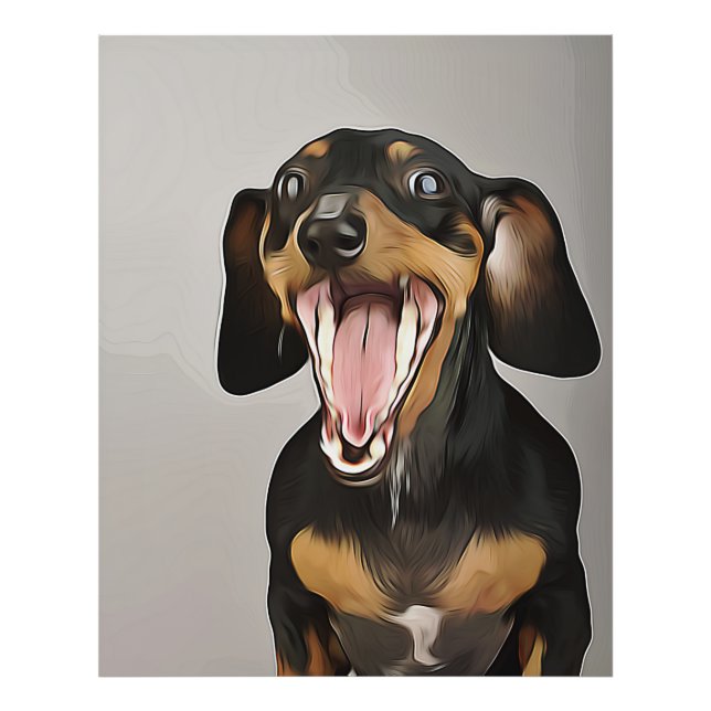 Foto Dachshund Yawning Dachshund Birthday Poster (Frente)