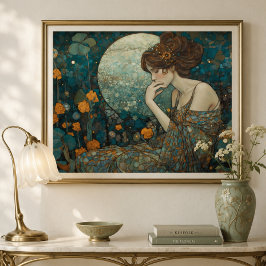 Foto Dama Mística Art Nouveau em Âmbar e Turquesa
