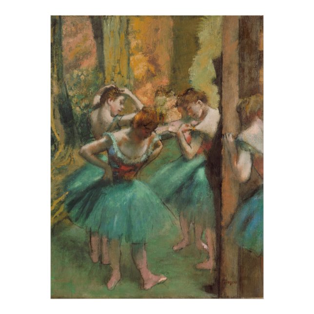 Foto Dançarinos, rosa e verde Edgar Degas (Frente)