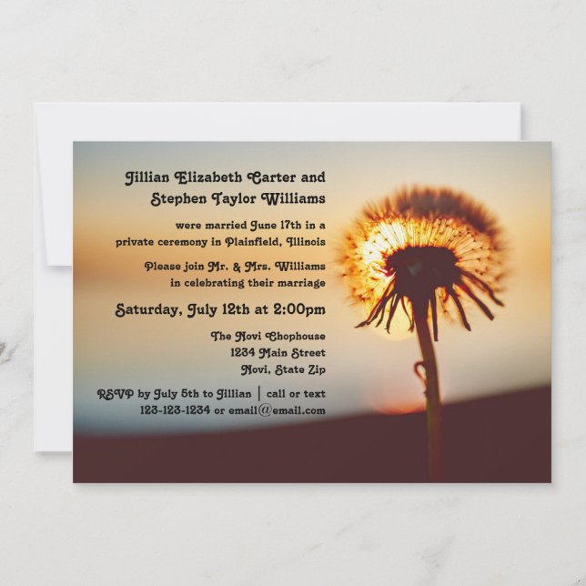 Foto Dandelion - Anúncio de casamento (Frente)