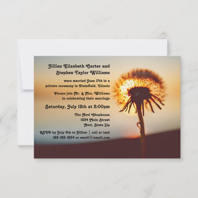 Foto Dandelion - Anúncio de casamento 3x5 (Frente)