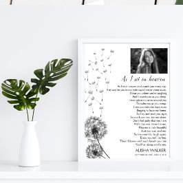 Foto Dandelions A I sit in Heaven Memorial Sign