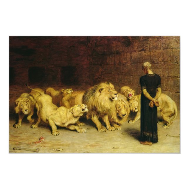 Foto Daniel no Lions'Den, 1872, por Briton Riviere (Frente)