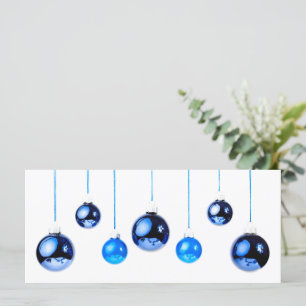 Foto das bolas de decoração de Natal Azul com te
