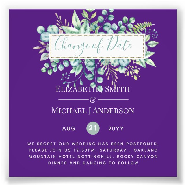 Foto Data da Alteração do Evento Verde Eucalyptus (Frente)