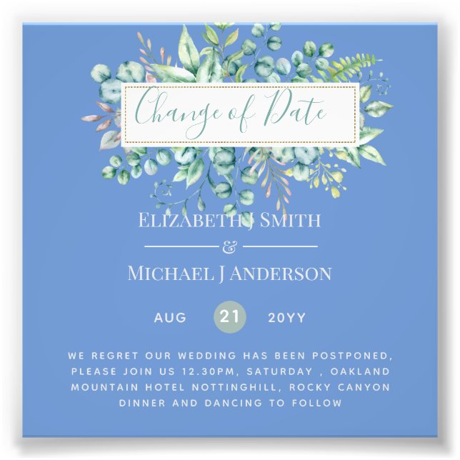 Foto Data da Alteração do Evento Verde Eucalyptus (Frente)