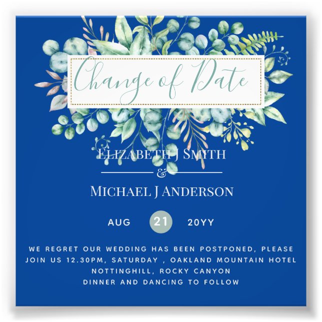 Foto Data da Alteração do Evento Verde Eucalyptus (Frente)