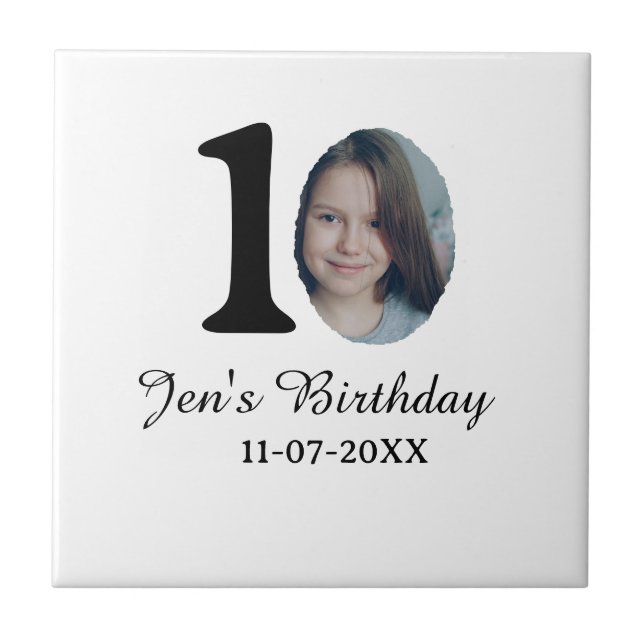 Foto de 10° aniversário carta negrito crianças nom (Frente)