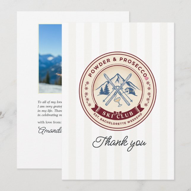Foto de Agradecimento do Powder & Prosecco Ski Clu (Frente/Verso)