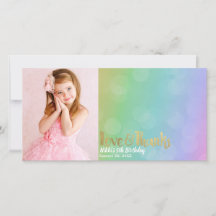 Foto de Aniversário Arco-íris Amor & Agradecimento