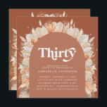 Foto de aniversário de 30 anos de erva-pampas mode<br><div class="desc">Aniversário de 30 anos de terracotta,  design de convite para fotos do partido moderno de pampas.</div>