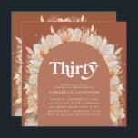 Foto de aniversário de 30 anos de erva-pampas mode<br><div class="desc">Aniversário de 30 anos de terracotta,  design de convite para fotos do partido moderno de pampas.</div>