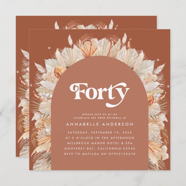 Foto de aniversário de 40 anos de grama de erva de (Frente/Verso)