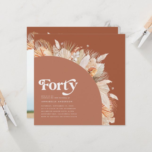 Foto de aniversário de 40 anos pampas, erva terrac (Frente/Verso In Situ)