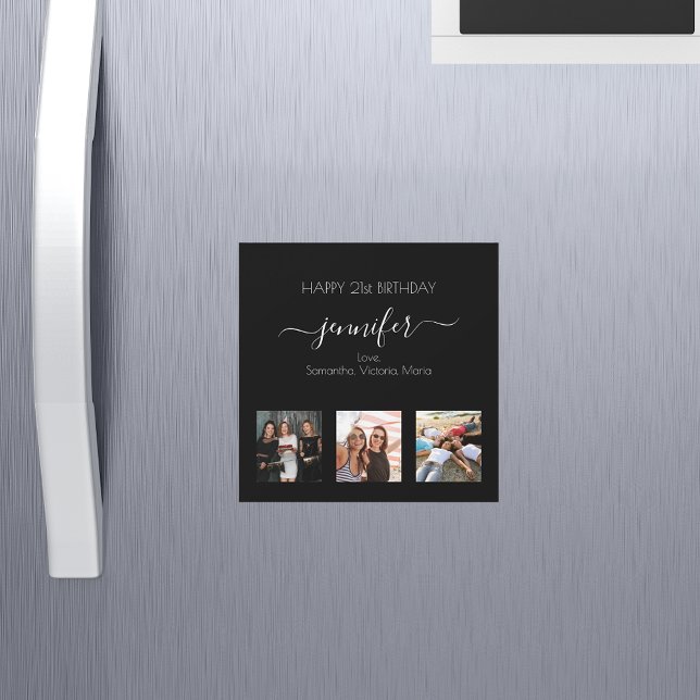 Foto de aniversário melhores amigos magnetos branc (Criador carregado)