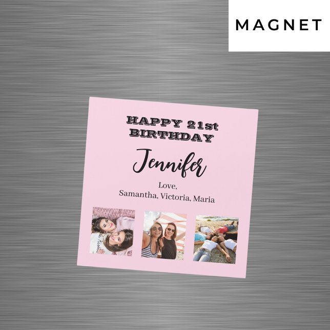 Foto de aniversário melhores amigos magnetos cor-d (Criador carregado)