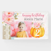 Foto de Aniversário Personalizada da Menina Floral