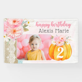 Foto de Aniversário Personalizada da Menina Floral