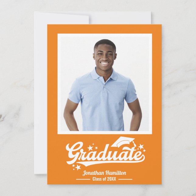 Foto de anúncio de graduação laranja (Frente)