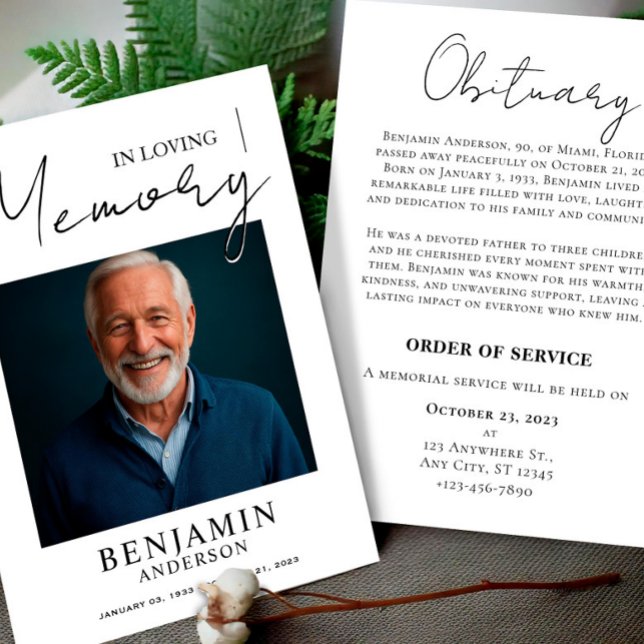 Foto De Anúncio Funeral Em Mamório Adorável (Funeral Announcement Photo In Loving Mamory)