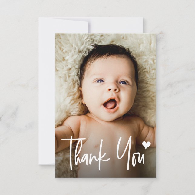 Foto de Bebê Agradecimento Coração Pequena Nota Ch (Frente)