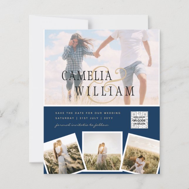 Foto de BUDGET Casamento Convite Salvar Data QR Có (Frente)