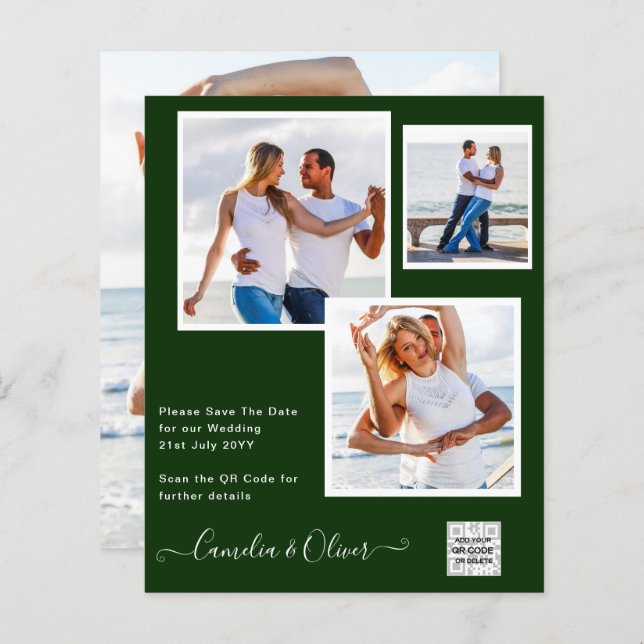 Foto de BUDGET Casamento Convite Salvar Data QR Có (Frente/Verso)