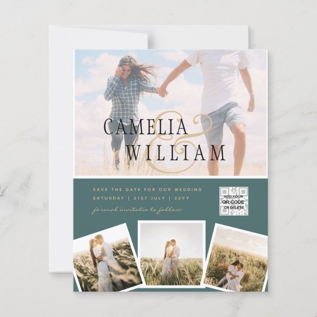 Foto de BUDGET Casamento Convite Salvar Data QR Có (Frente)