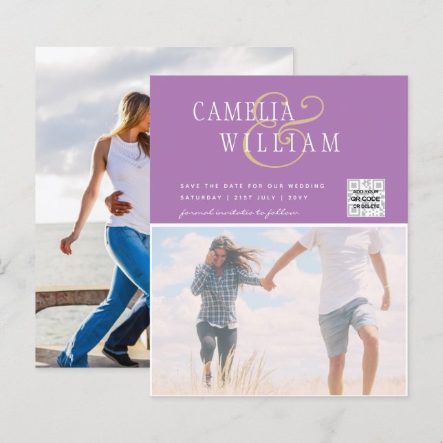 Foto de BUDGET Casamento Convite Salvar Data QR Có (Frente/Verso)