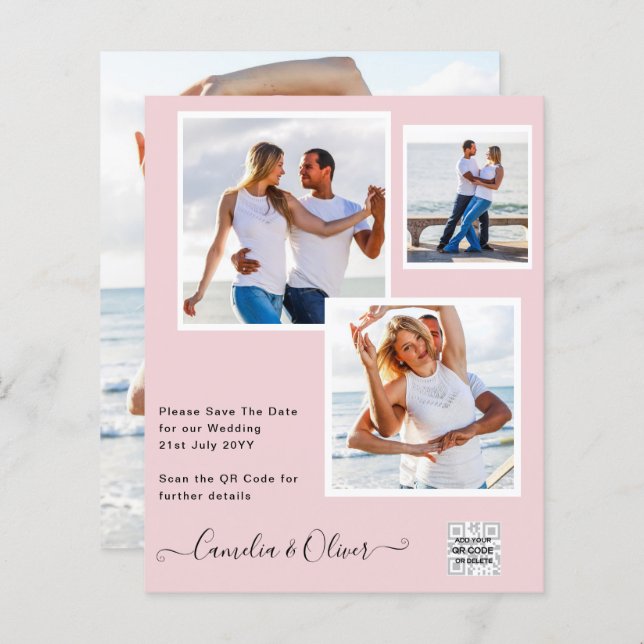 Foto de BUDGET Casamento Convite Salvar Data QR Có (Frente/Verso)