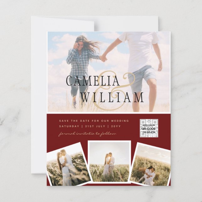 Foto de BUDGET Casamento Convite Salvar Data QR Có (Frente)